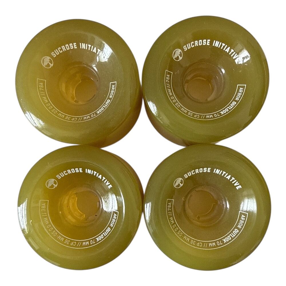 ARBOR Longboard Wheels, 70mm 78A ARBOR OUTLOOK Sucrose Initiative, No Bearings